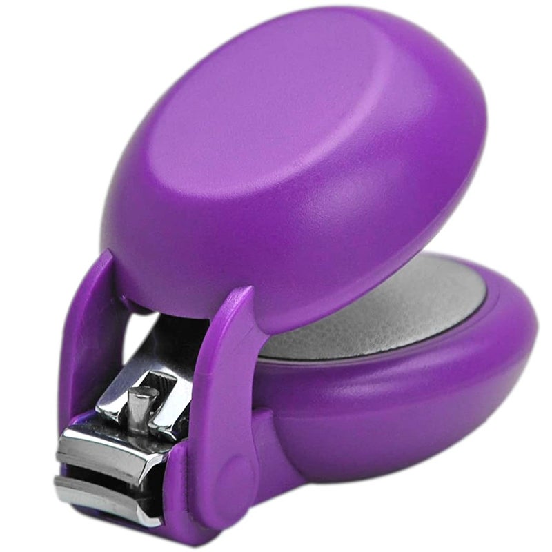 HARAC Special Needs Nail Clippers for Arthritic Hands Senior and Kids Adapted Nail Clipper for Fingernail and Thick Toenail Made in Japan Purple